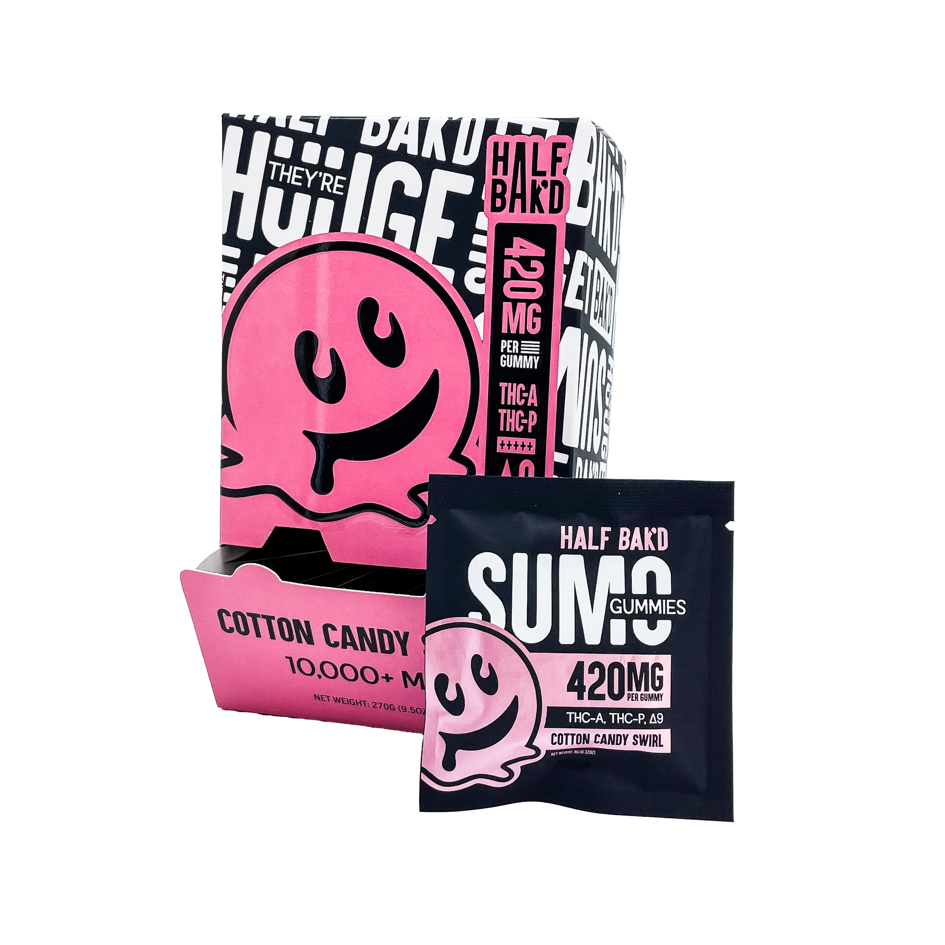 Half Bakd Edibles | Sumo Gummies  THC-A/THCp/D9/10000mg | 30ct Box |