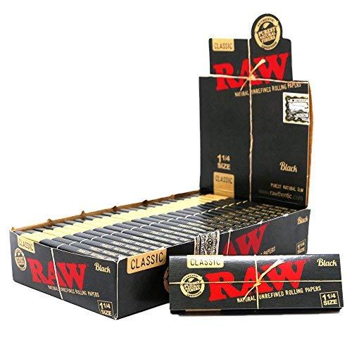 Raw Black 1 1/4 Rolling Paper 24ct Box