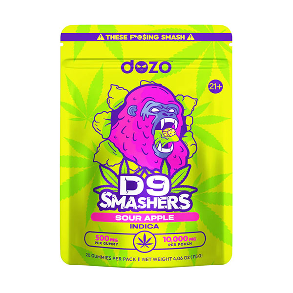 Dozo | Edibles | D9 Smasher 10,000MG Gummies | 5ct Box