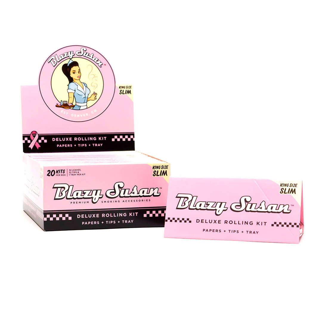 Blazy Susan Papers | Pink King Size Slim Deluxe Kit | 20ct Box