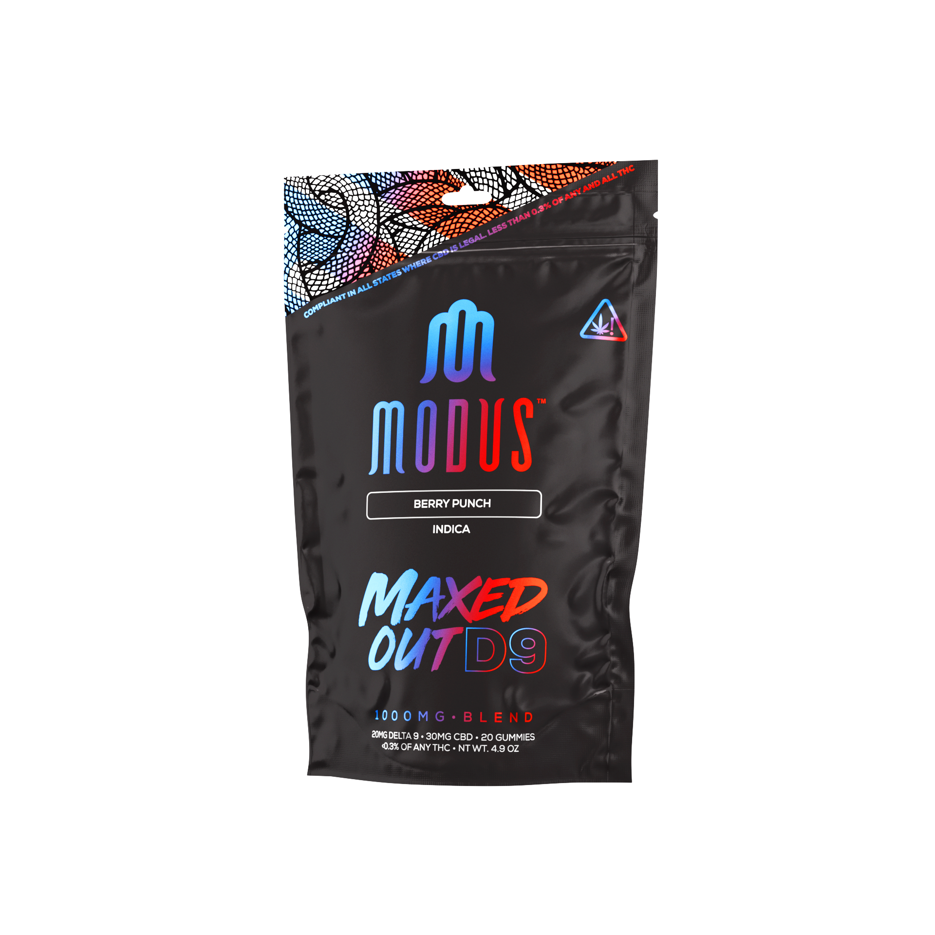 Modus | Edibles | Maxed Out D9 Gummies 1000mg | 5ct Box