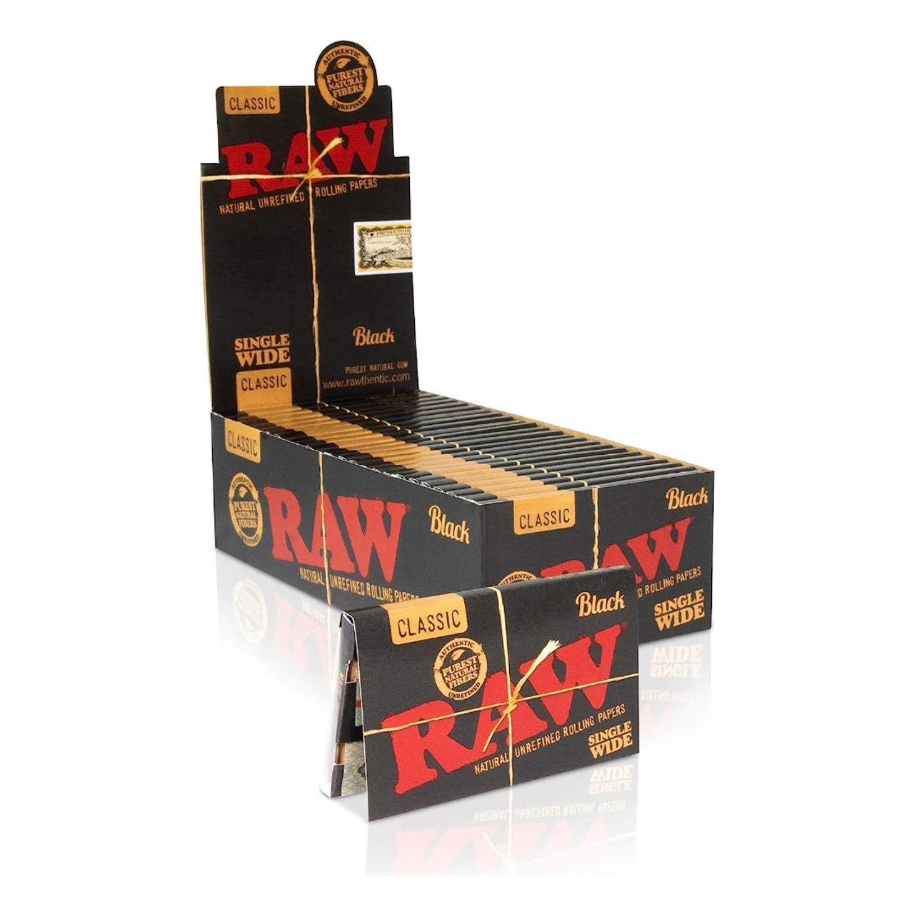 Raw Black Classic Single Wide Paper 25ct Box