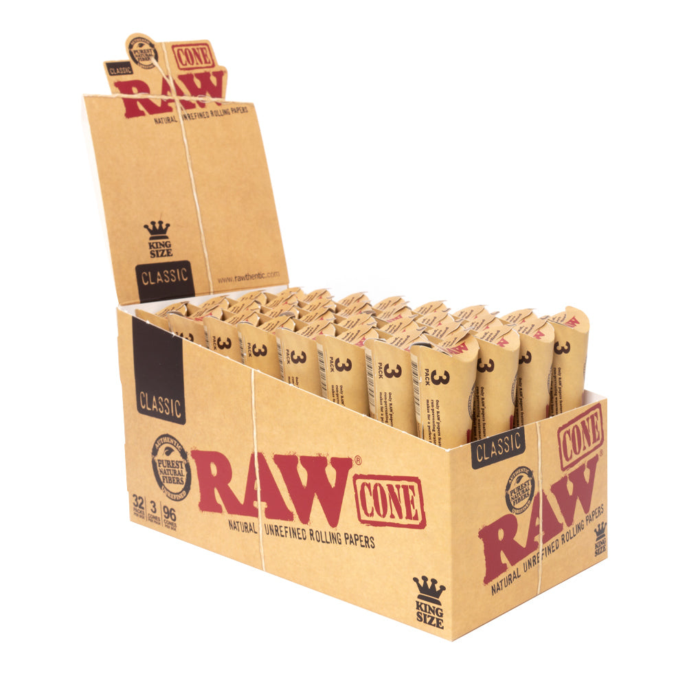 Raw Classic KG Cone 3PK 32ct Box