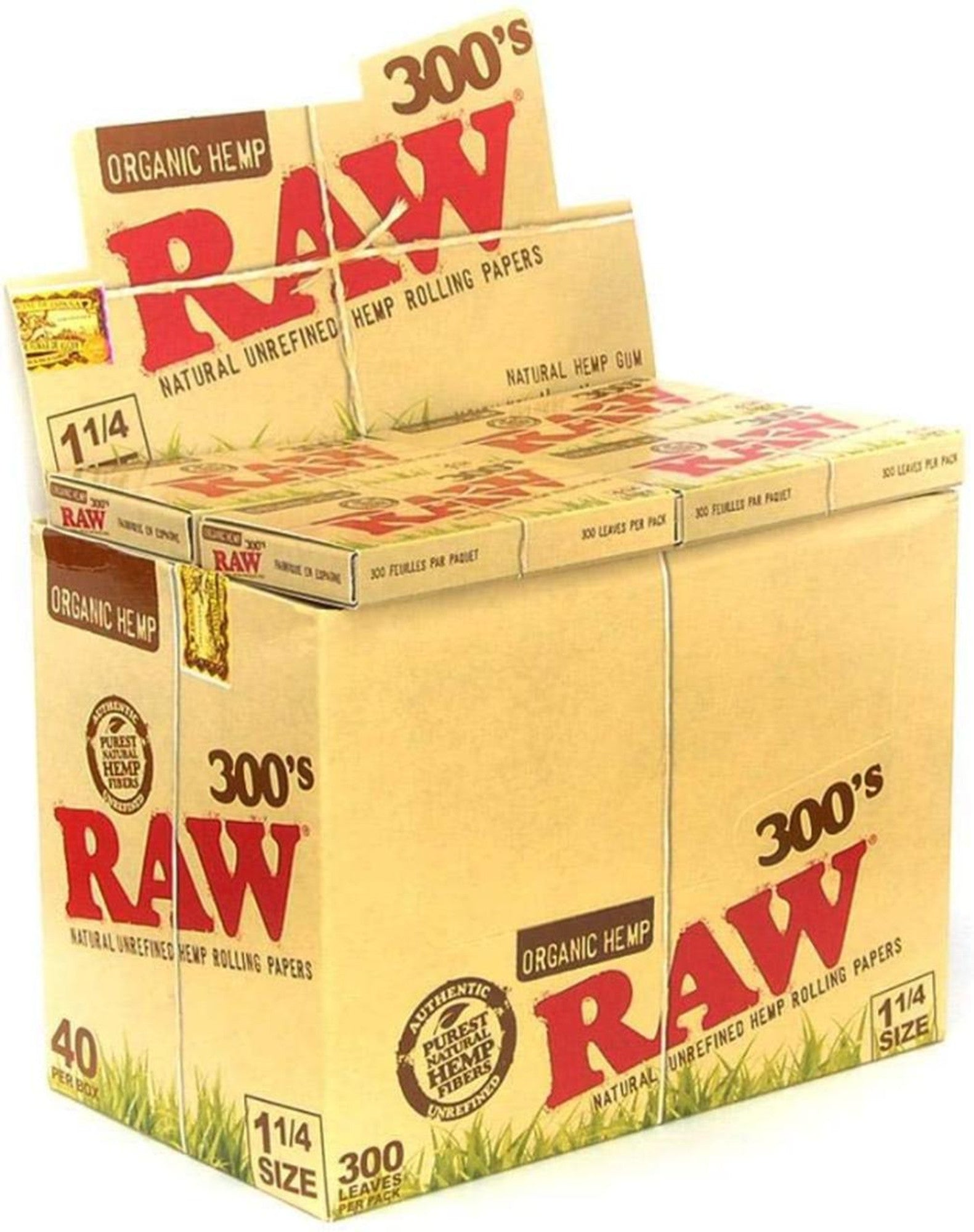 Raw Organic Hemp 300's 1 1/4 (40ct) Box