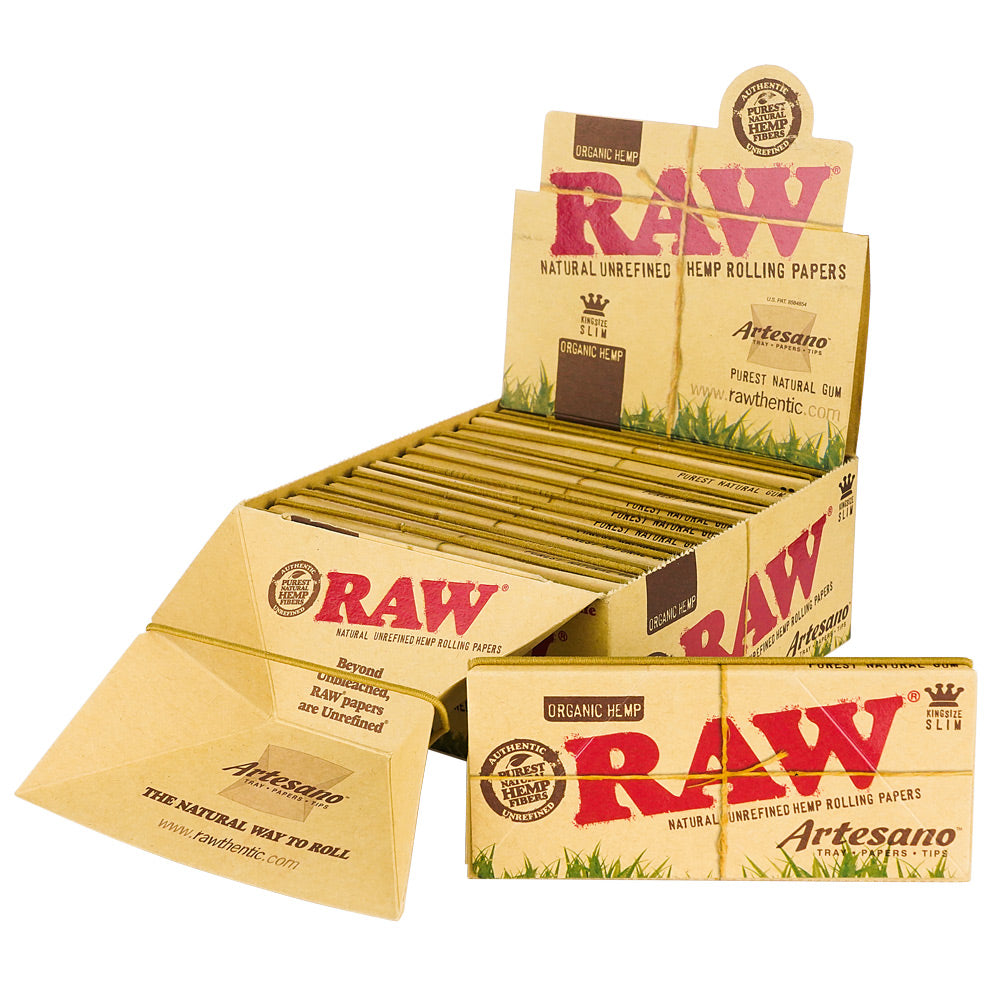 Raw Organic Hemp Artesano King Slim 15ct Box