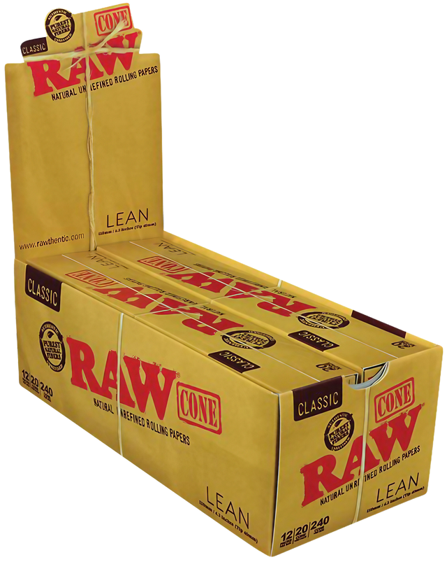 Raw Classic Lean 110mm/4.3 inch Cones 20PK 12ct Box