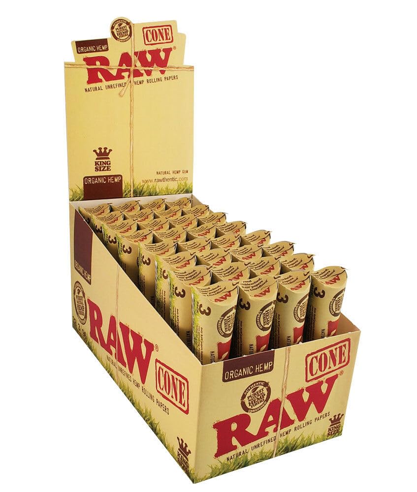 Raw Organic Hemp KG Cone 3PK 32ct Box