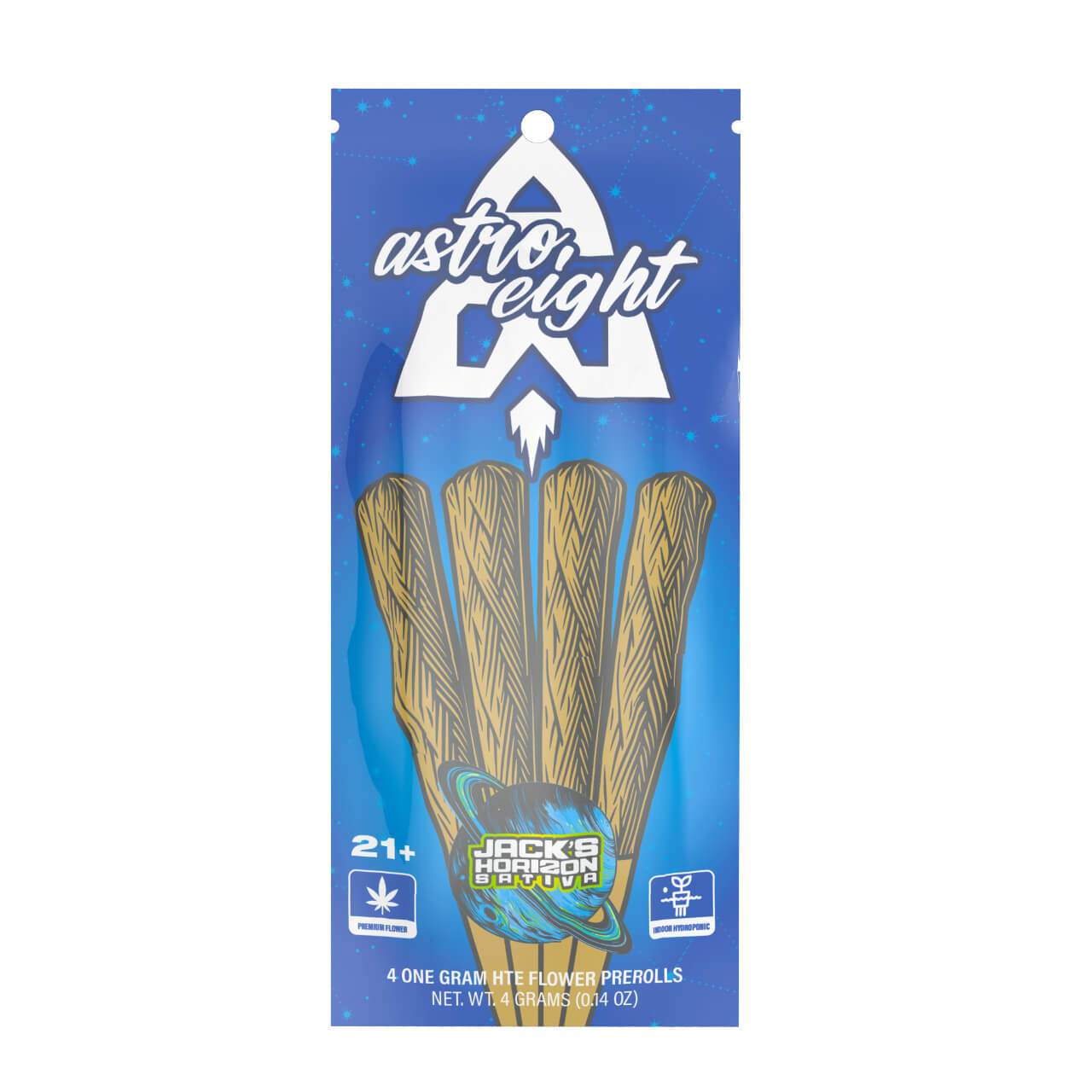 Astro Eight Flower Pre Rolls | HTE 4G | 4 Pack | 10ct Box |