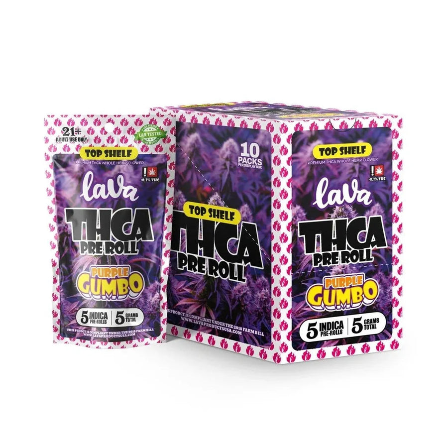 Lava Top Shelf Pre Roll THC-A 5 Pack (5G Total) 10ct Box |