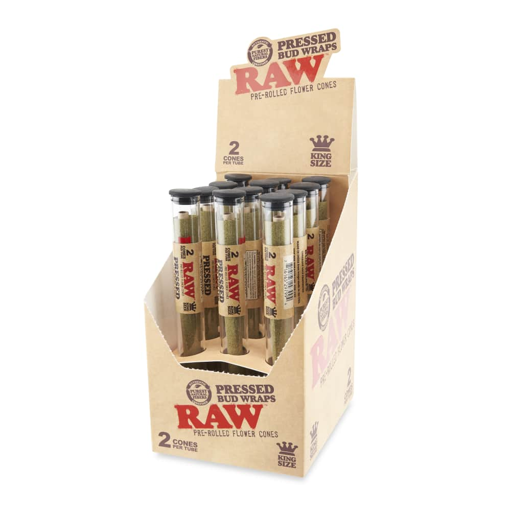 Raw Organic Hemp 2PK KG Pressed Bud Wraps 12ct Box