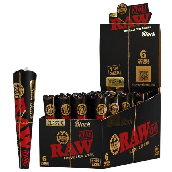 Raw Black Classic 1 1/4 6PK 32ct Box