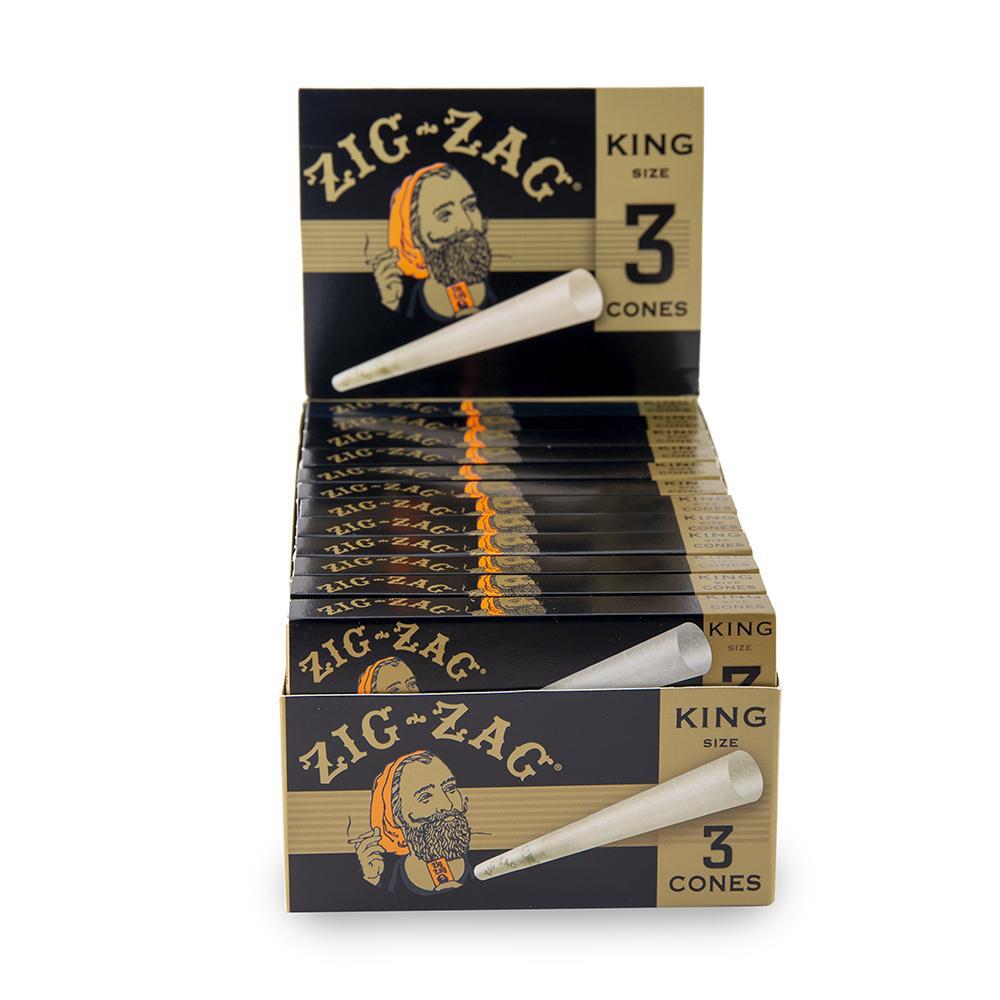 Zig Zag Cones | Gold King Size Ultra Thin | 3 Packs | 24ct Box