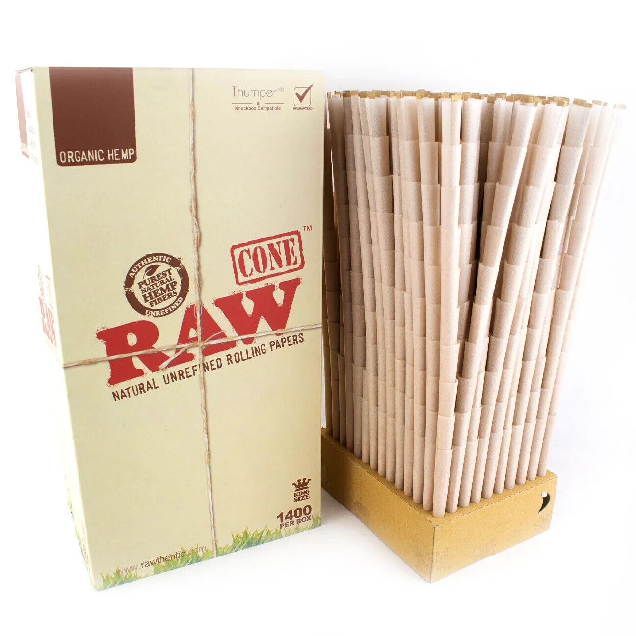 Raw Organic Hemp KG Bulk Pack Cones 1400ct Box