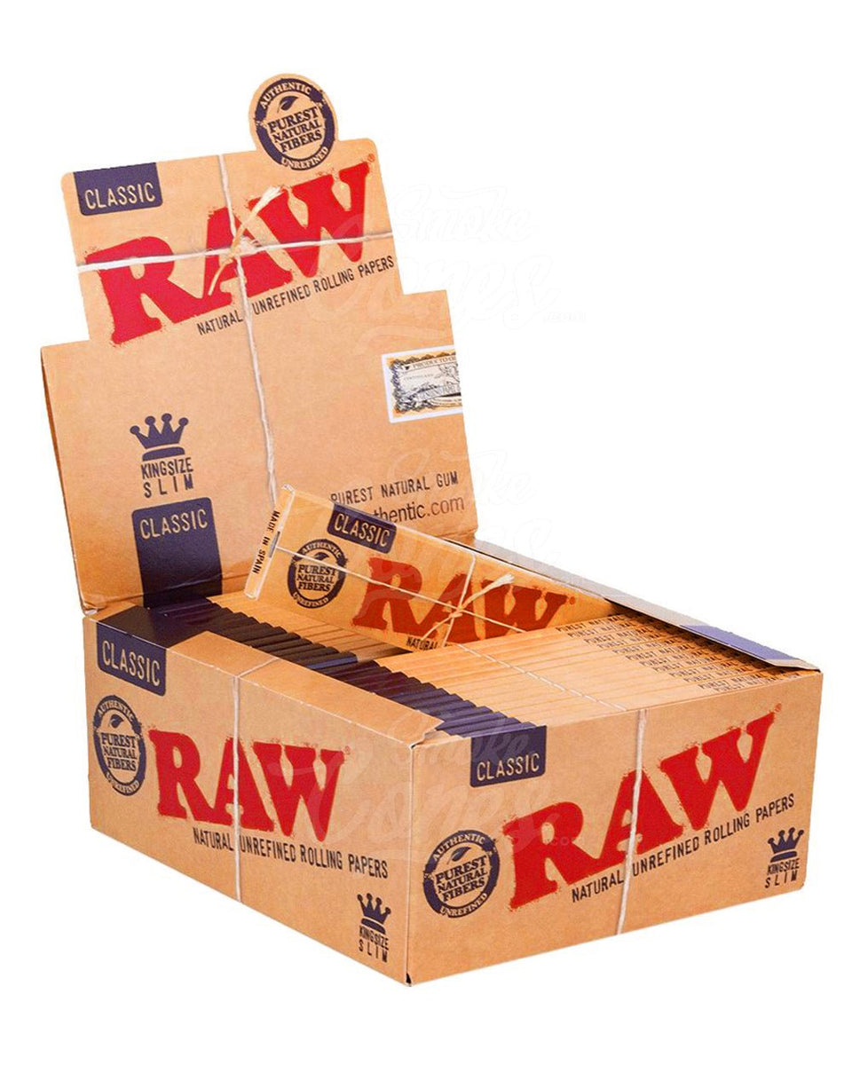 Raw Classic King Size Slim Rolling Papers 50ct Box