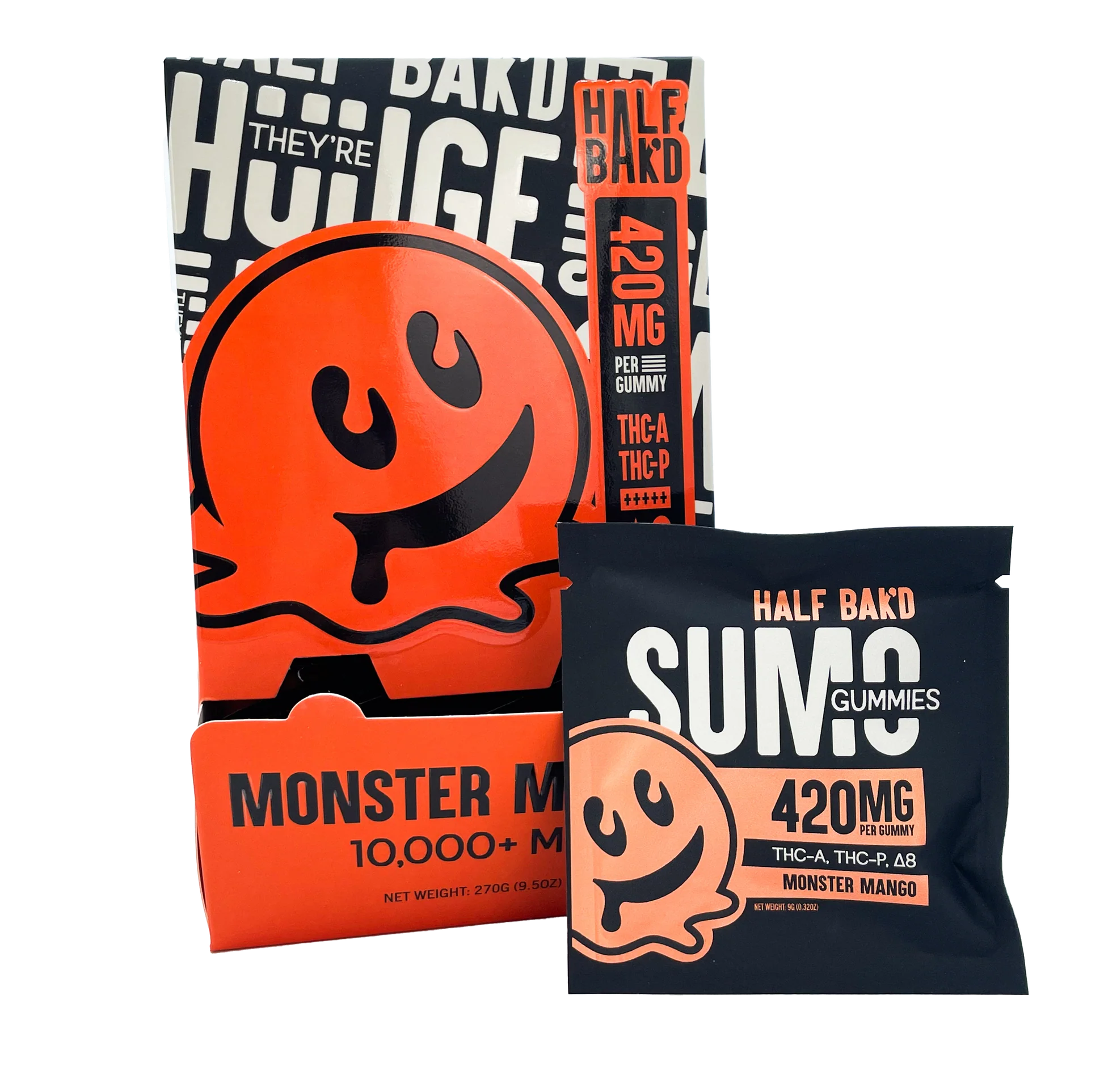 Half Bakd Edibles | Sumo Gummies  THC-A/THCp/D9/10000mg | 30ct Box |