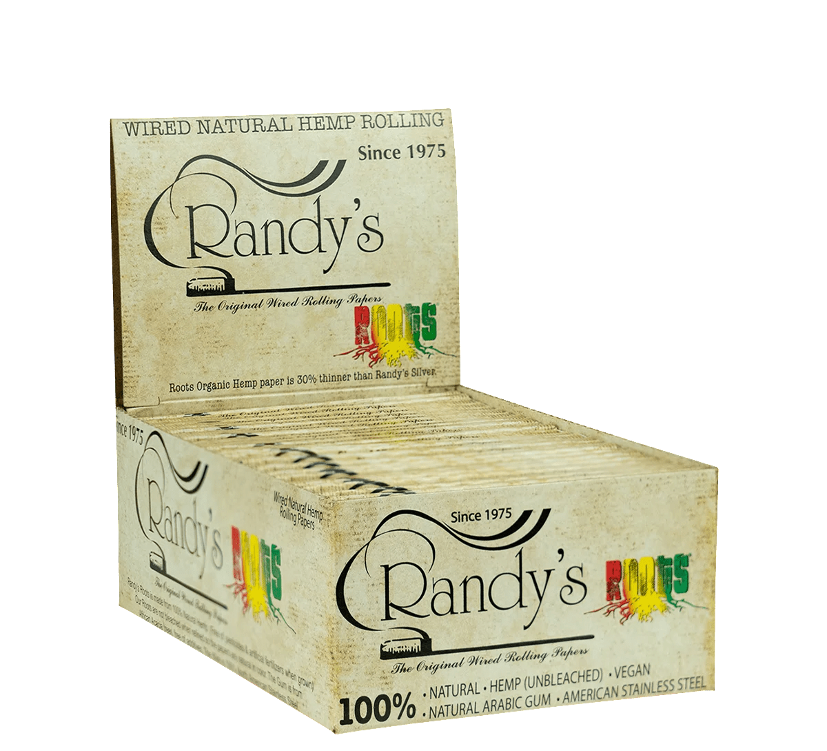 Randy’s Roots Natural Hemp Paper 77mm 24ct Box