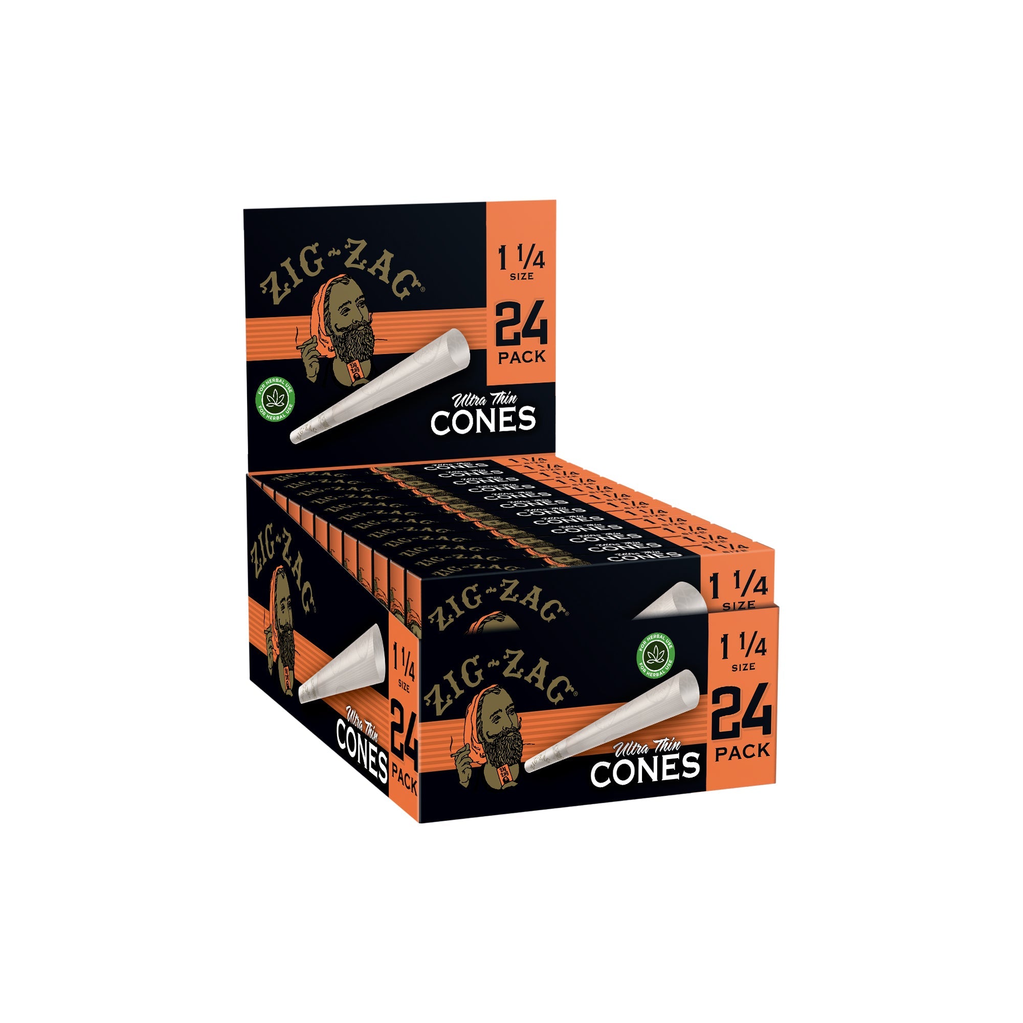 Zig Zag Cones | Orange 1 1/4 | 24 Packs | 12ct Box