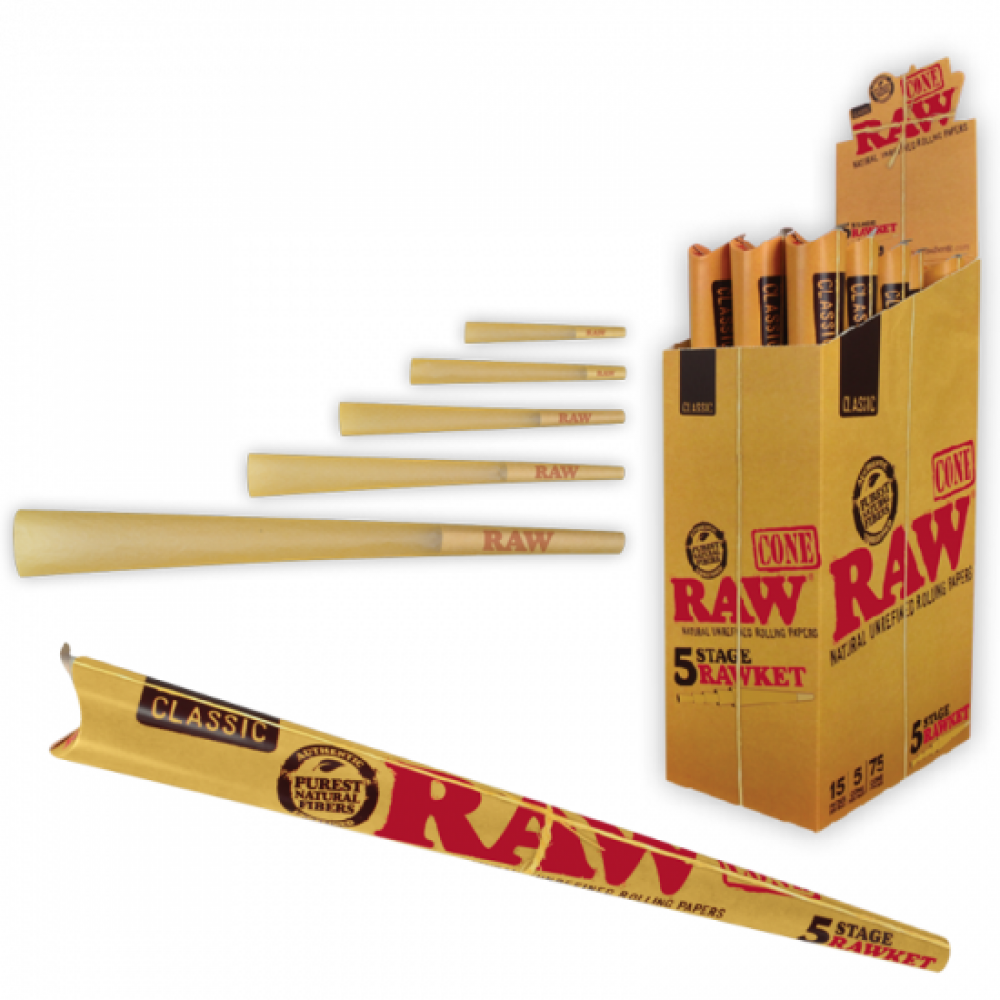 Raw Classic Cone 5 Stage Rocket 15ct Box