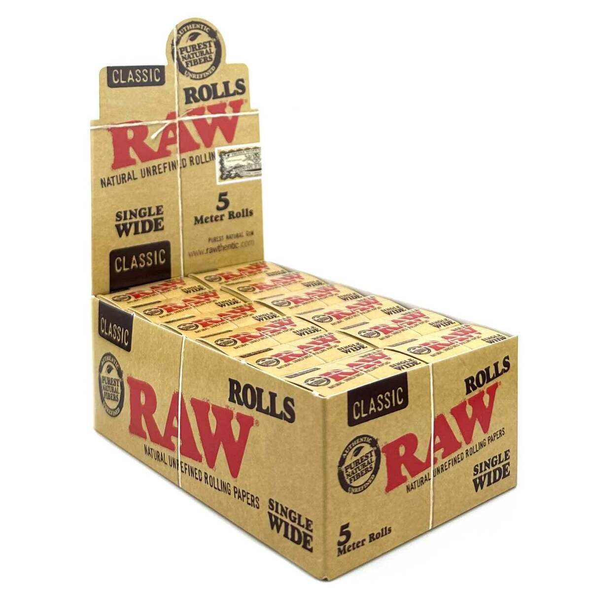 Raw Classic Single Wide 5 Meter Rolls 24ct Box