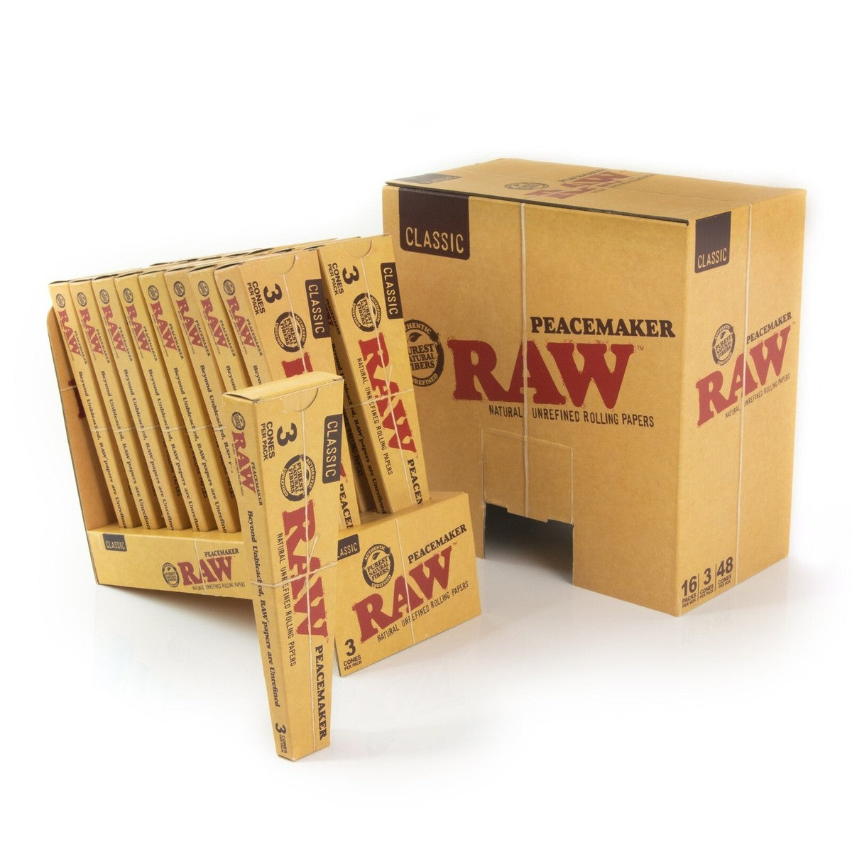 Raw Classic Peacemaker Cone 3PK 16ct Box