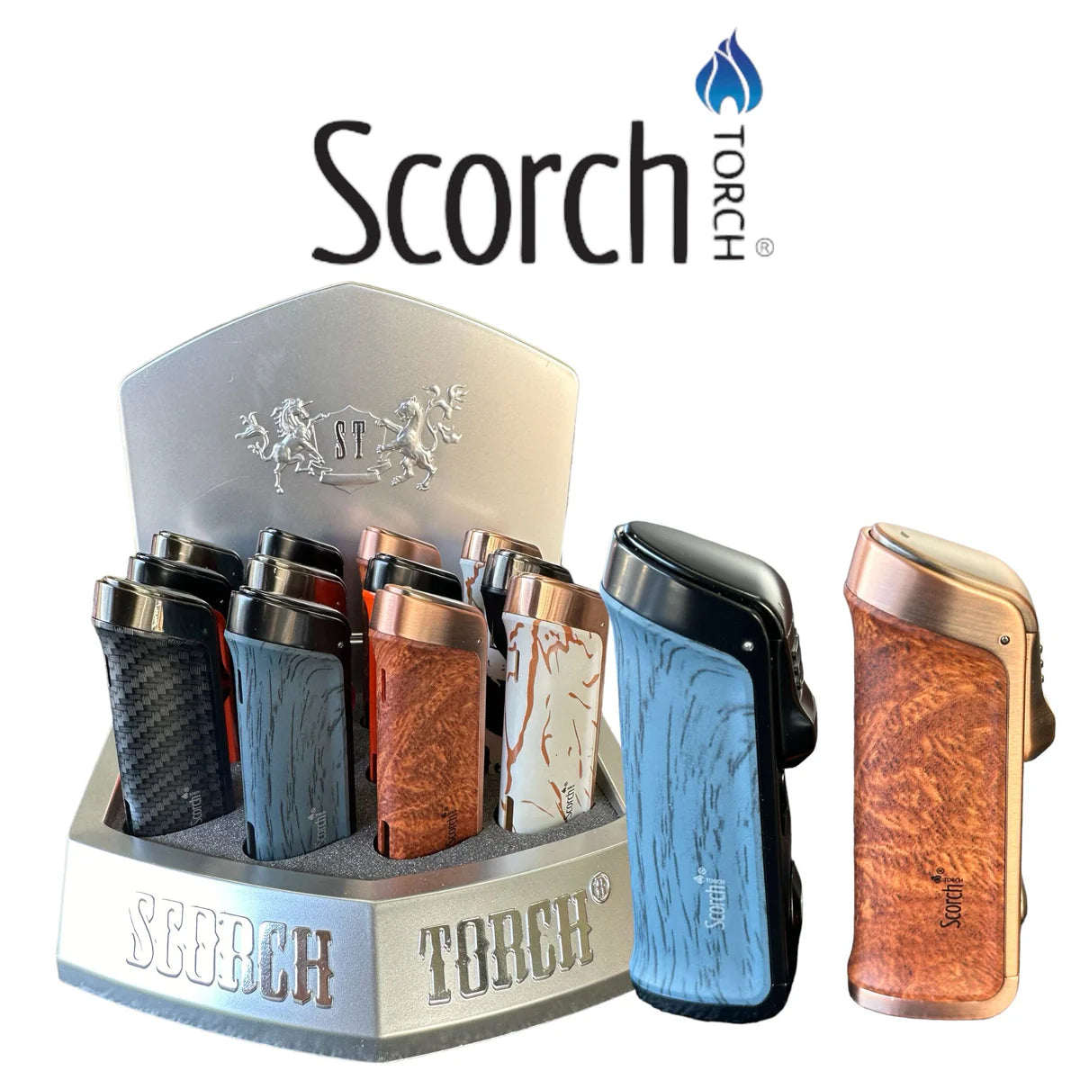 Scorch Torch Triple Torch Auto Open Cigar Punch 12ct Box (61697)