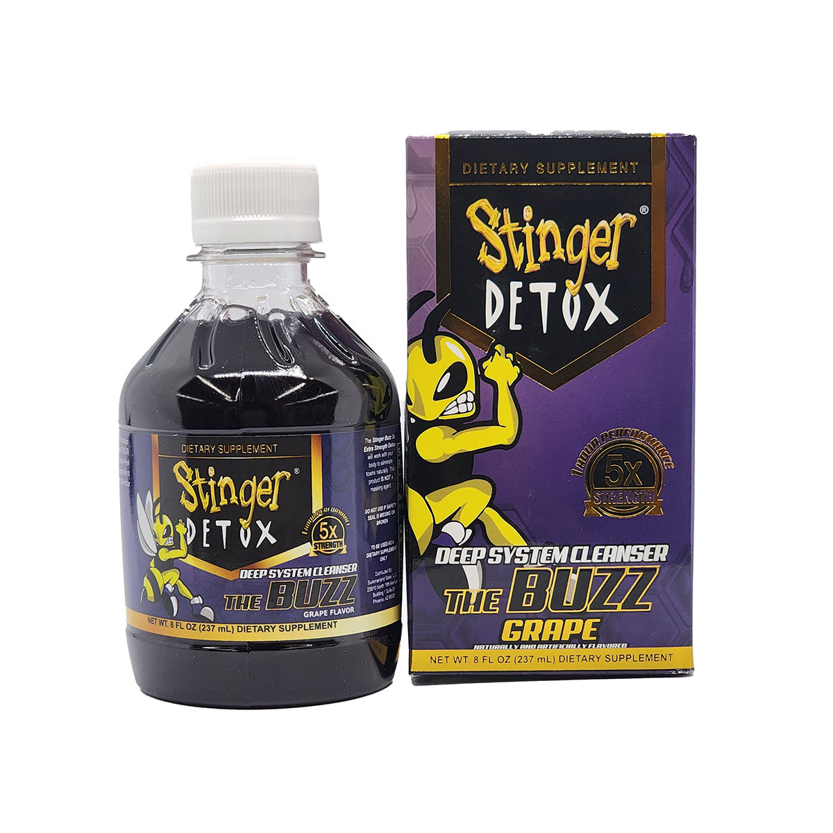 Stinger Detox 5x Buzz Grape Purple 8oz Bottle